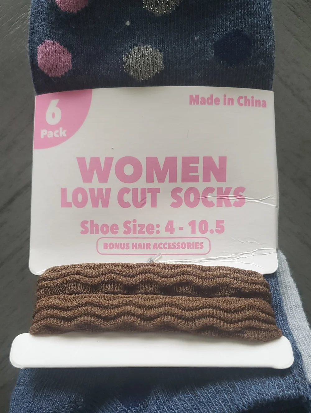 Women Low Cut Socks - Navy Blue Polka Dot (6-Pack)